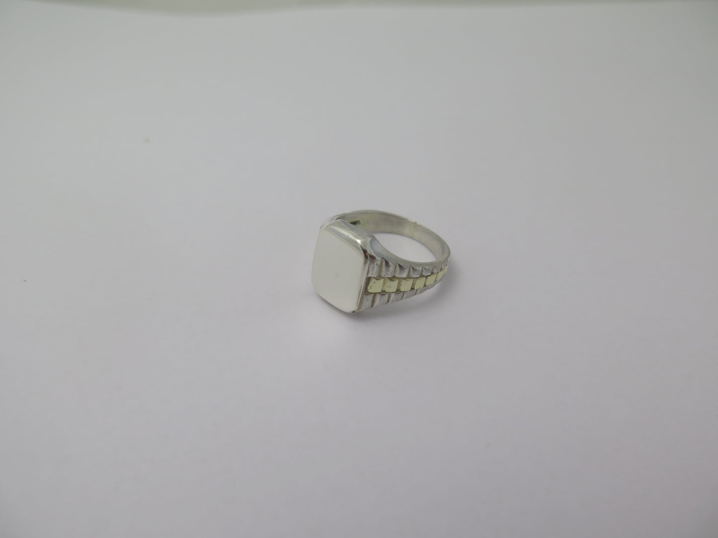 schakelring - zilver & goud